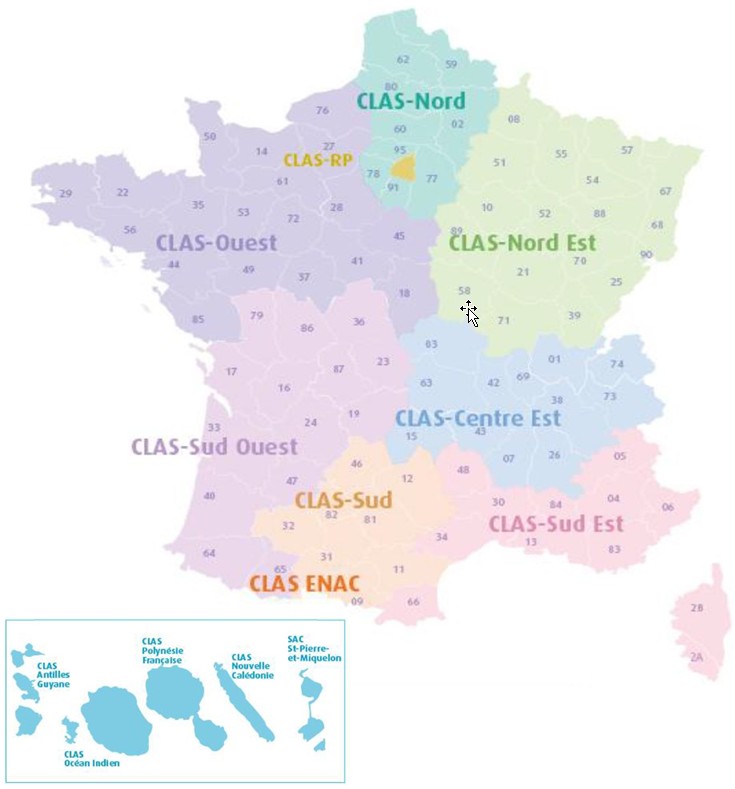 Carte des CLAS