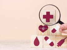 Des icones santé sur des cubes