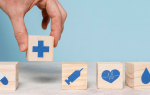 Des icones santé sur des cubes
