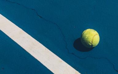 Une balle de tennis sur un court (c) Mario Gogh