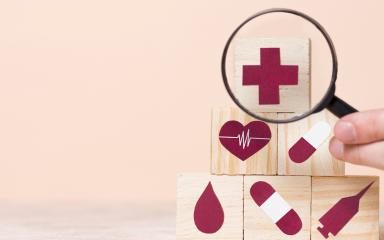 Des icones santé sur des cubes