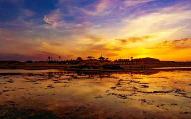 photo plage coucher de soleil